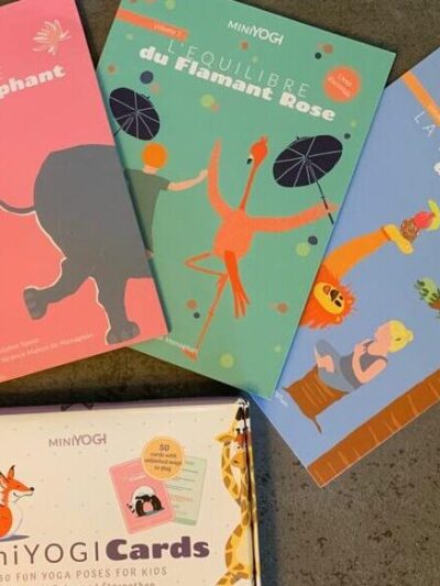 Livres sur 3 thèmes et jeu de cartes Mioni Yogi yoga pour enfants