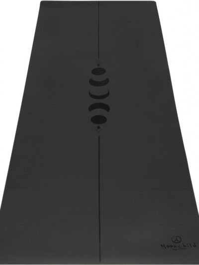 Tapis de yoga noir avec motifs lunaires