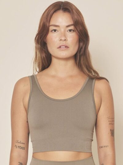 Brassière Crop-top en Maille Côtelée | Soft Seamless