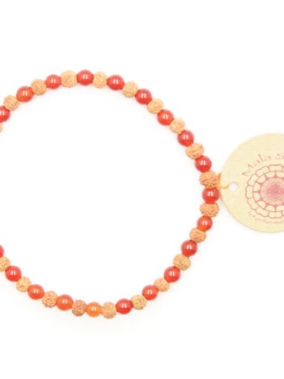 Bracelet Artisanal en Cornaline et Rudraksha | Devotion