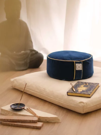 Coussin de Méditation Rond Yoga Bleu Marine
