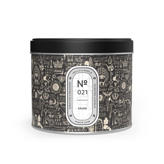 Bougie parfumée à la sauge dans boîte noire