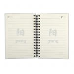 Carnet ouvert à spirale avec pages lignées