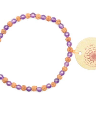 Bracelet Artisanal en Améthyste et Rudraksha | Wisdom