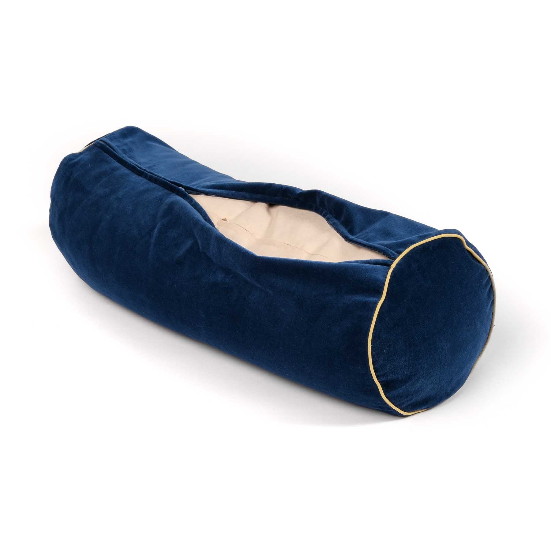 yoga bolster velvet navy