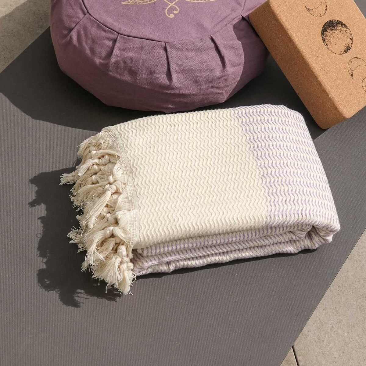 Couverture en coton bio lavande Yoga Boutique | Yoga Nest