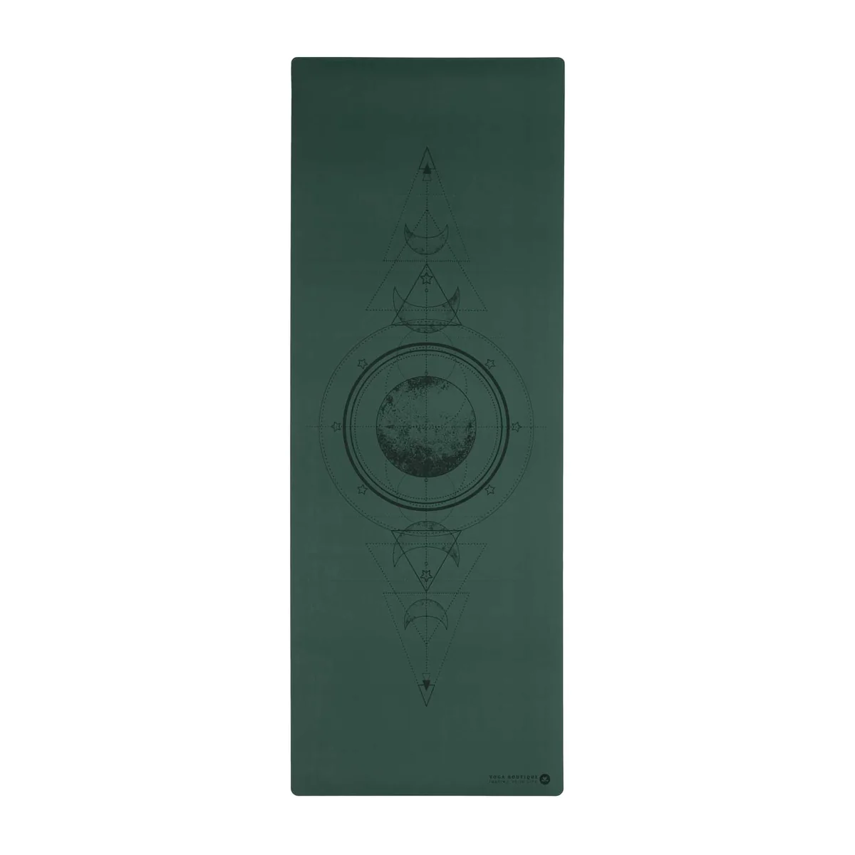 Tapis de yoga vert avec motifs géométriques