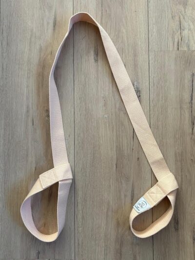 Sangle de transport pour tapis de yoga en coton naturel beige