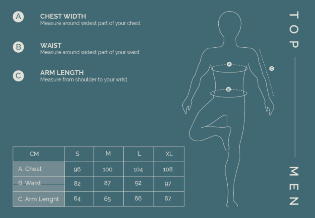 Guide des tailles Yoagamii pou homme