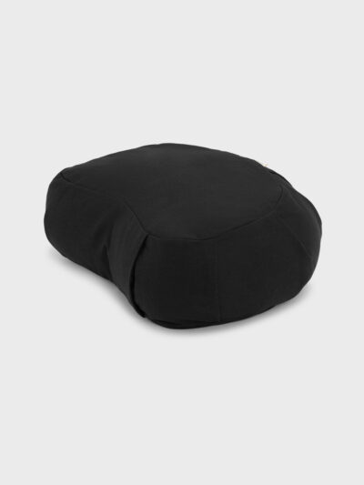 Coussin de méditation et de yoga de forme demie-lune et de coloris brun foncé